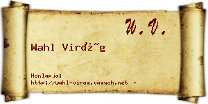 Wahl Virág névjegykártya